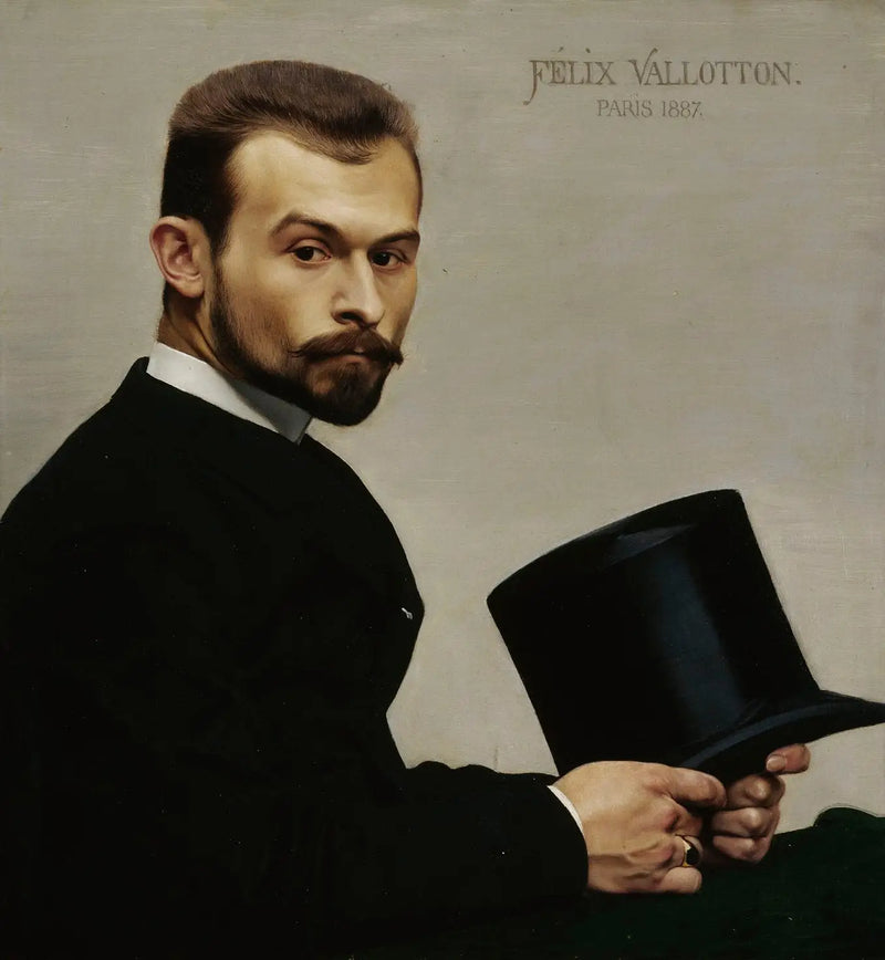 Retrato de Jasinski sosteniendo su sombrero - Félix Vallotton