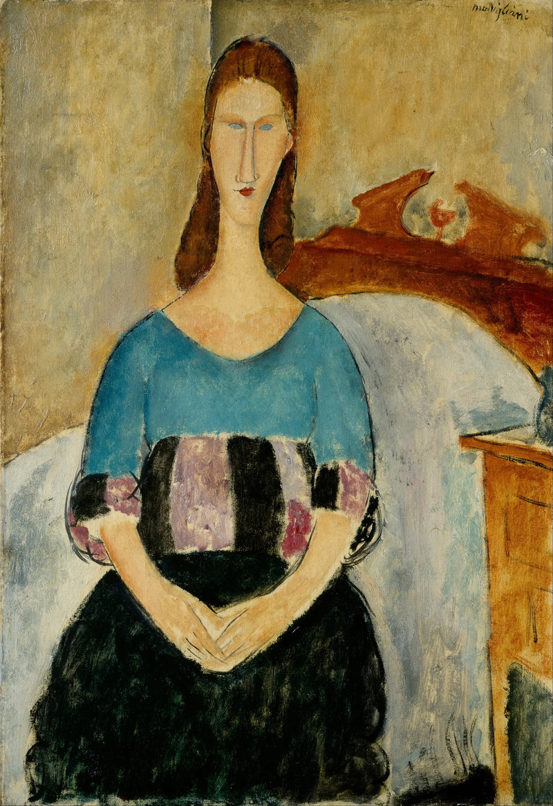 Retrato de Jeanne Hébuterne sentada - Amedeo Modigliani