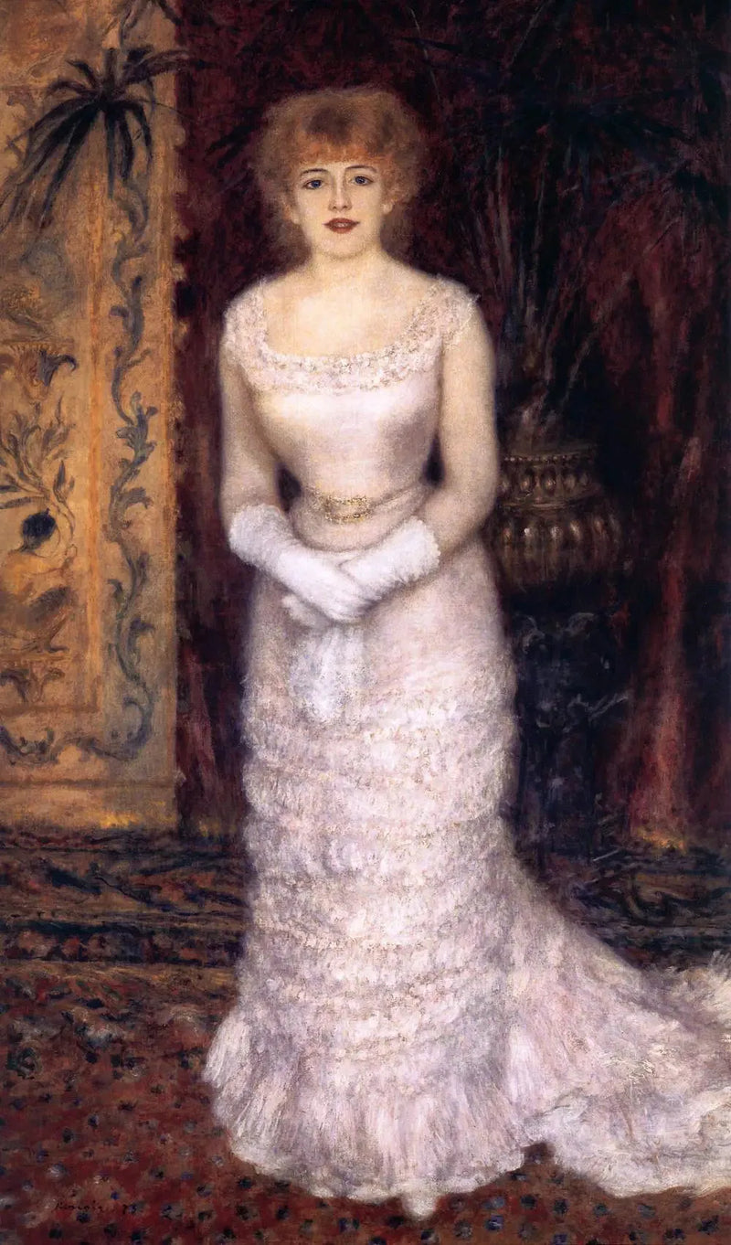 Retrato de Jeanne Samary de pie - Pierre-Auguste Renoir