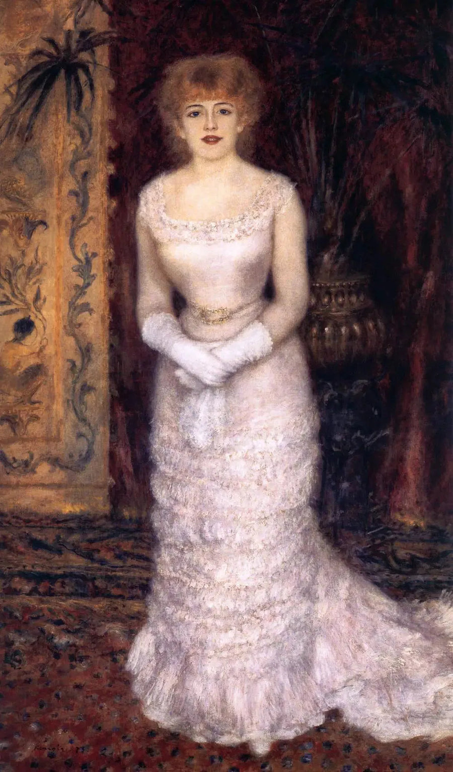 Retrato de Jeanne Samary de pie - Pierre-Auguste Renoir