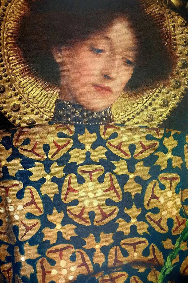 👑 Retrato de Joven Mujer (Detalle de Alegoría de la Escultura) – Gustav Klimt (1889)