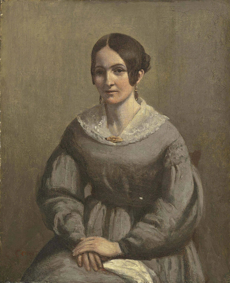 Retrato de una joven mujer - Jean-Baptiste Camille Corot