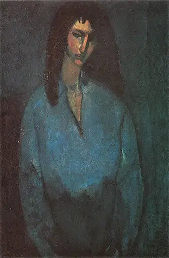 Retrato de niña con blusa azul - Amedeo Modigliani