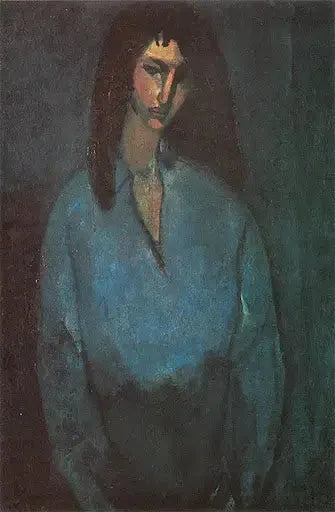 Retrato de niña con blusa azul - Amedeo Modigliani