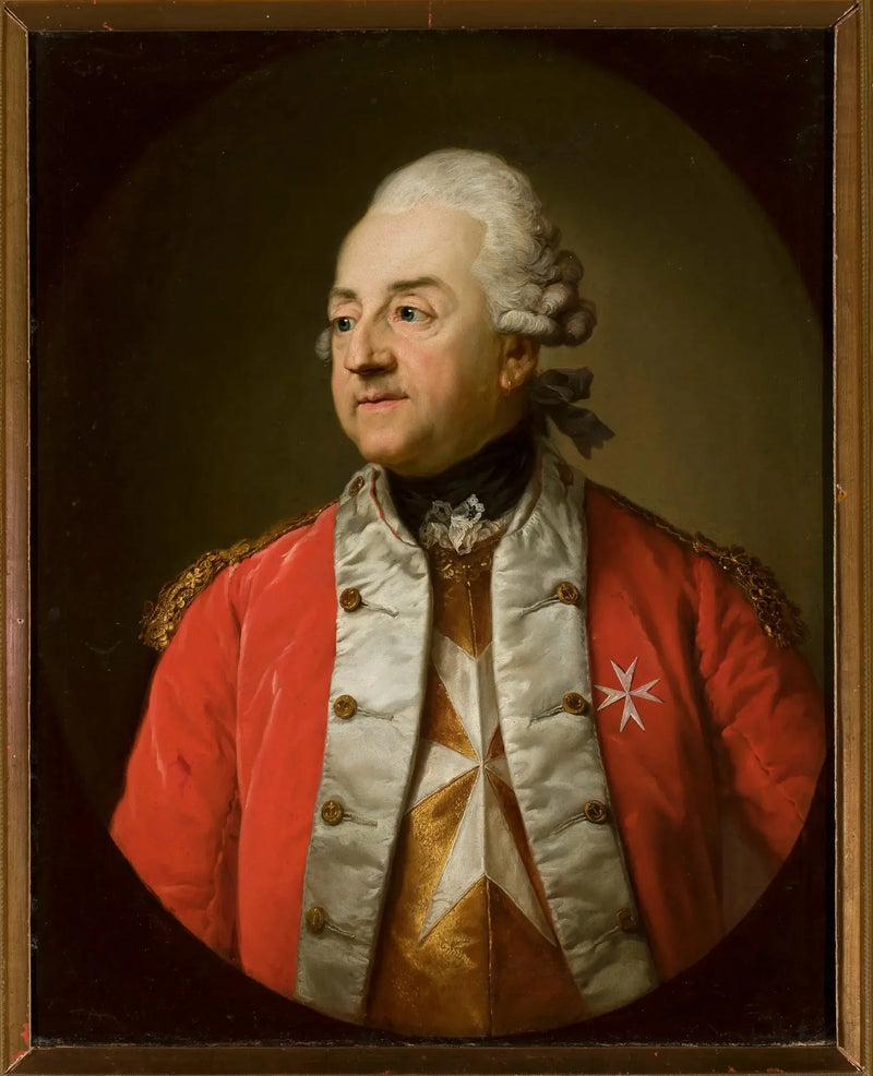 Retrato de Johann Nepomuk von Schaffgotsch en uniforme militar. - Anton Graff