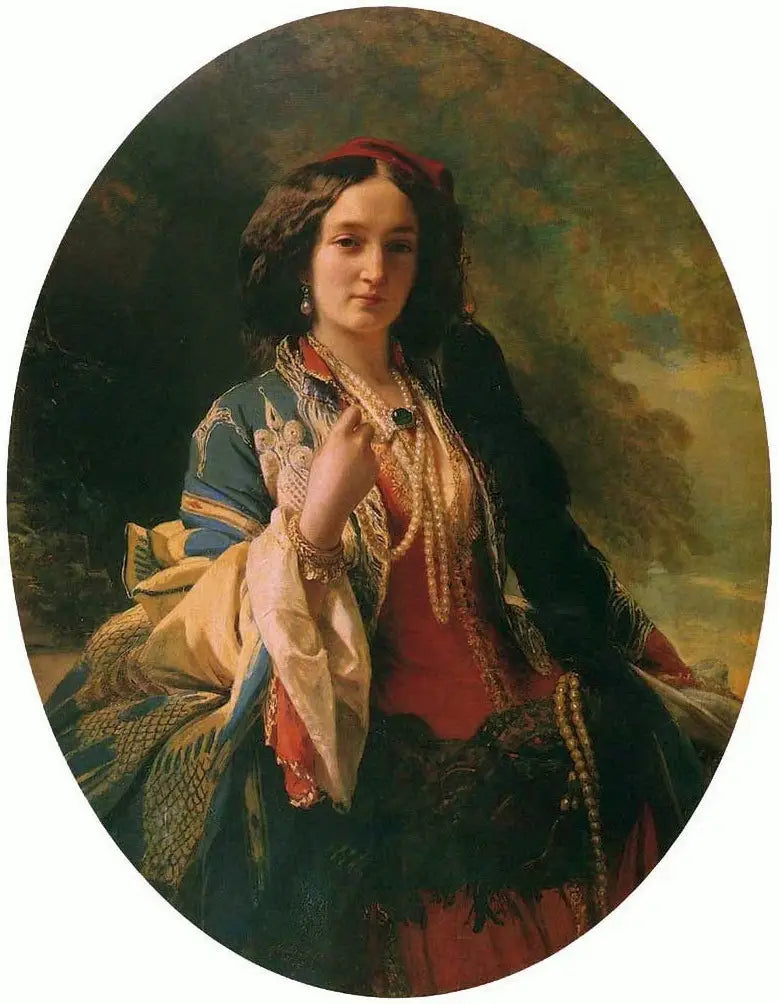Retrato de Katarzyna Potocka nacida Branicka con traje oriental. - Franz Xaver Winterhalter