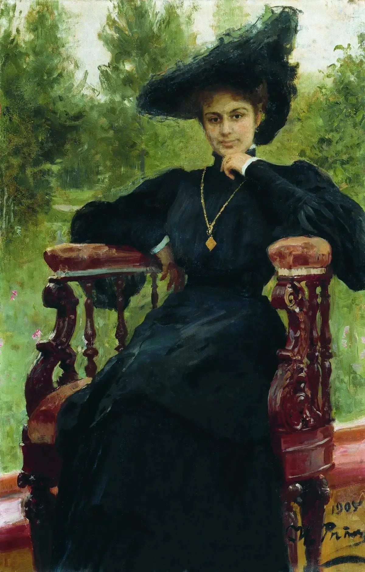 Portrait de l'actrice Maria Fiodorovna Andreyeva - Ilya Repin image 1 reproduction artisanale de tableau