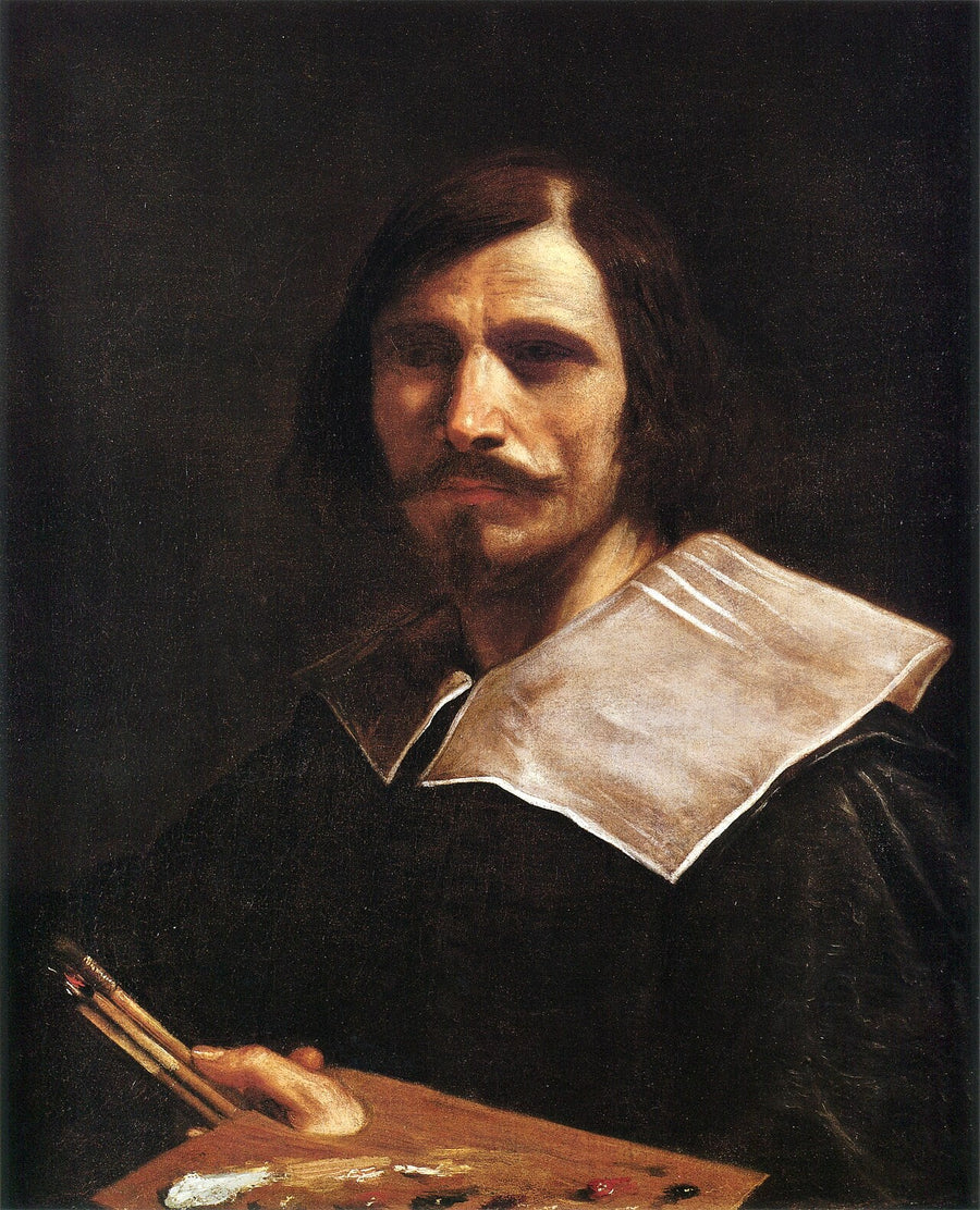 Retrato del artista sosteniendo una paleta - Guercino