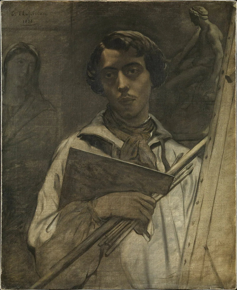 Retrato del artista sosteniendo una paleta - Théodore Chassériau