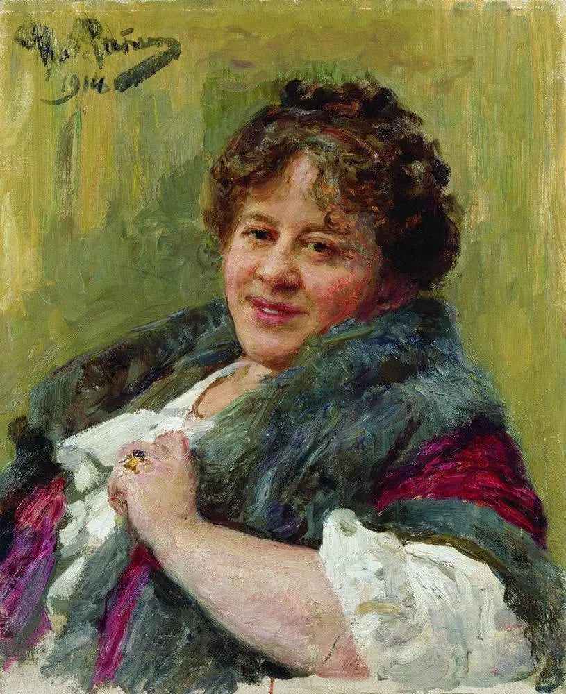 Retrato de la escritora, dramaturga, poetisa y traductora Tatiana Lvovna Shchepkina-Kupernik - Ilya Repin