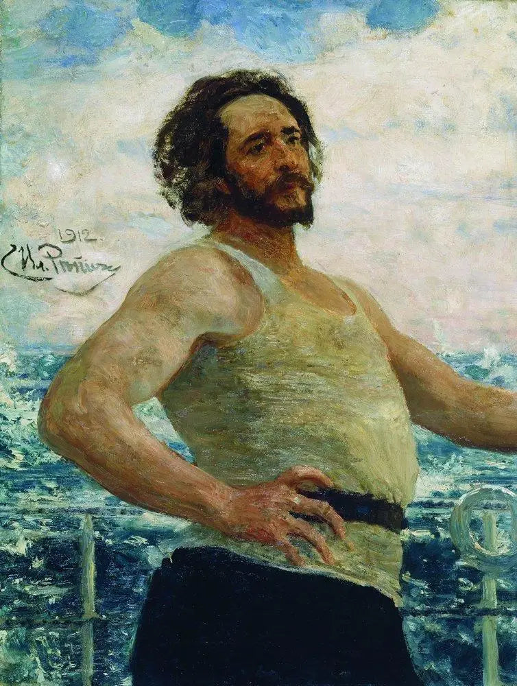 Retrato del escritor Leonid Nikolaïevitch Andreïev en un yate - Ilya Repin