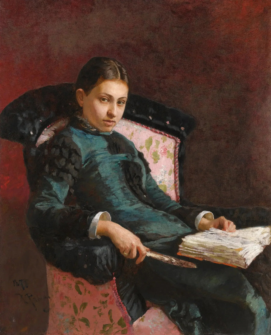 Retrato de la esposa del artista, Vera Repin" - Ilya Repin