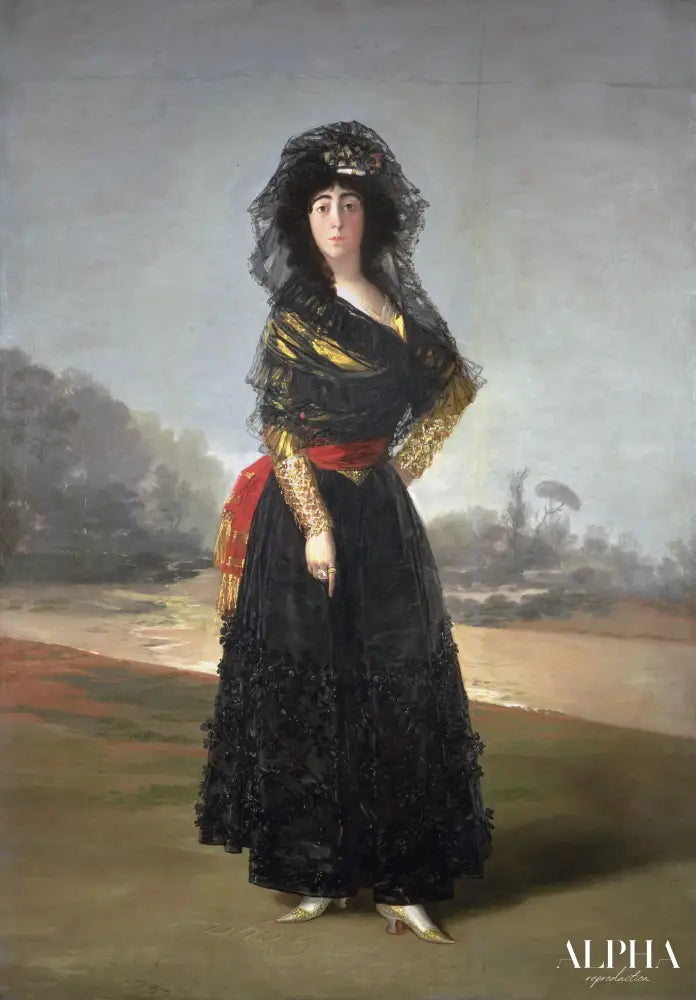 Portrait de la duchesse d'Albe en noir - Francisco de Goya - Reproductions de tableaux et peintures haut de gamme