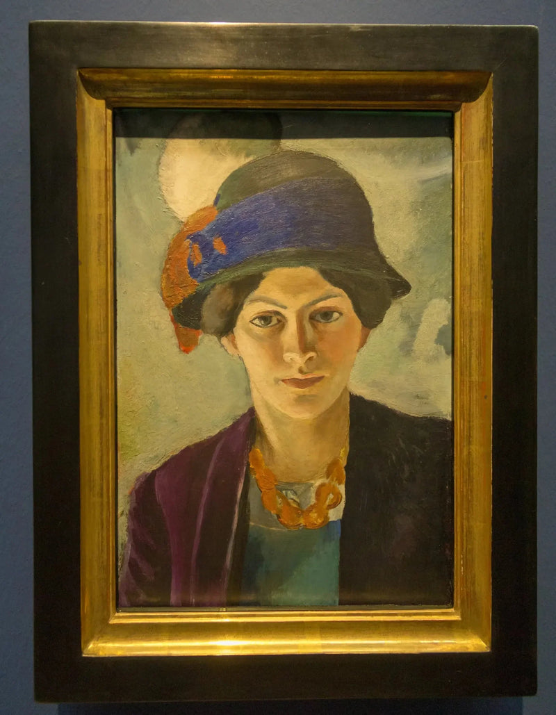 Retrato de la esposa del artista, con sombrero - August Macke