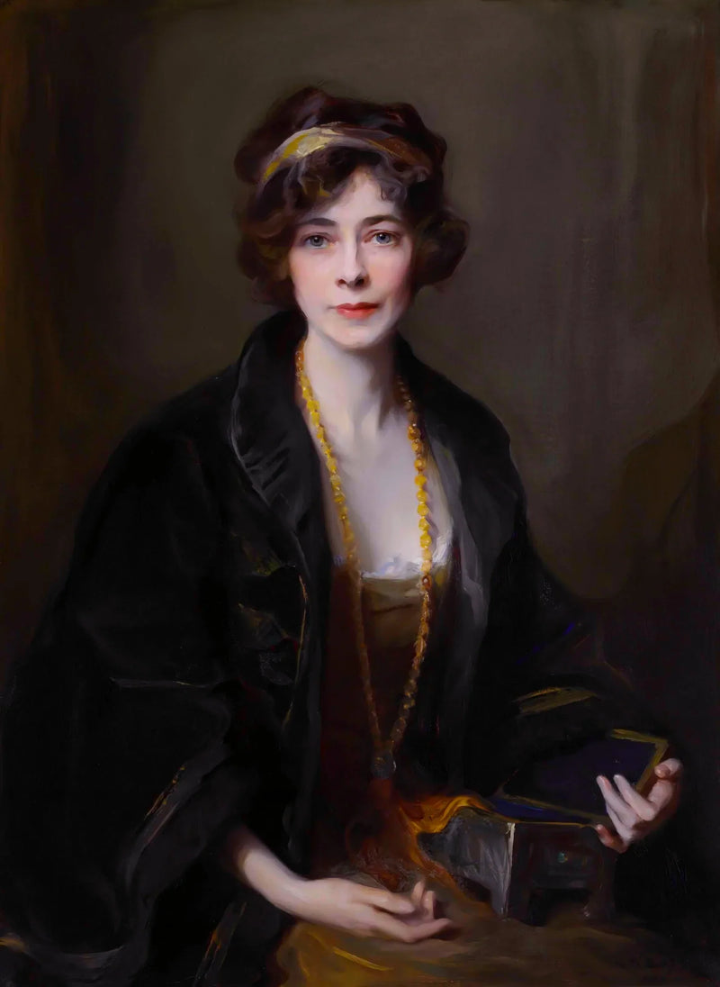 Retrato de la marquesa de Duero, nacida la honorable Lilian Maud Glen Coats, más tarde quinta duquesa de Wellington, de busto - Philip de Laszlo
