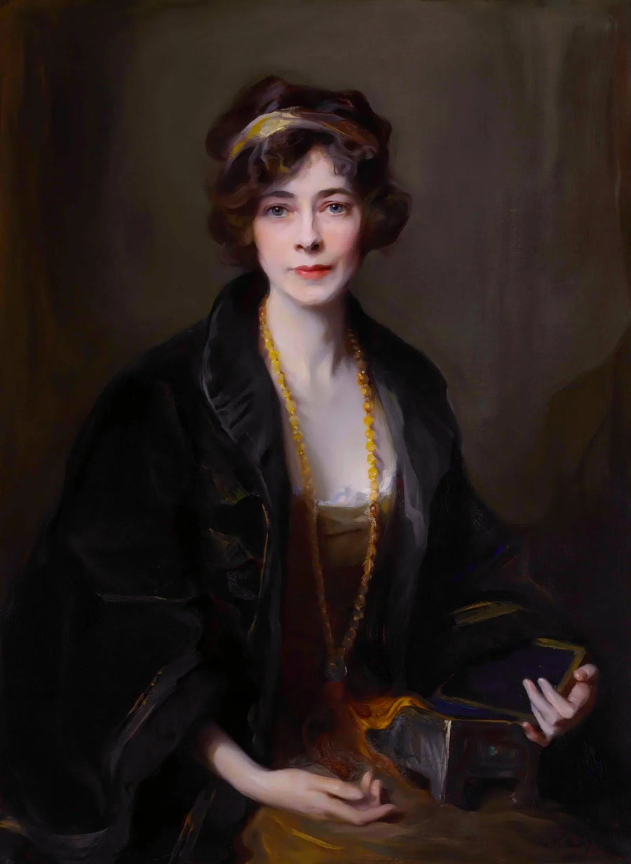 Retrato de la marquesa de Duero, nacida la honorable Lilian Maud Glen Coats, más tarde quinta duquesa de Wellington, de busto - Philip de Laszlo