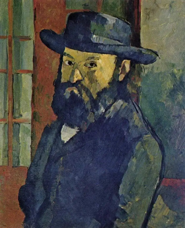 Retrato del artista con sombrero de ala ancha - Paul Cézanne