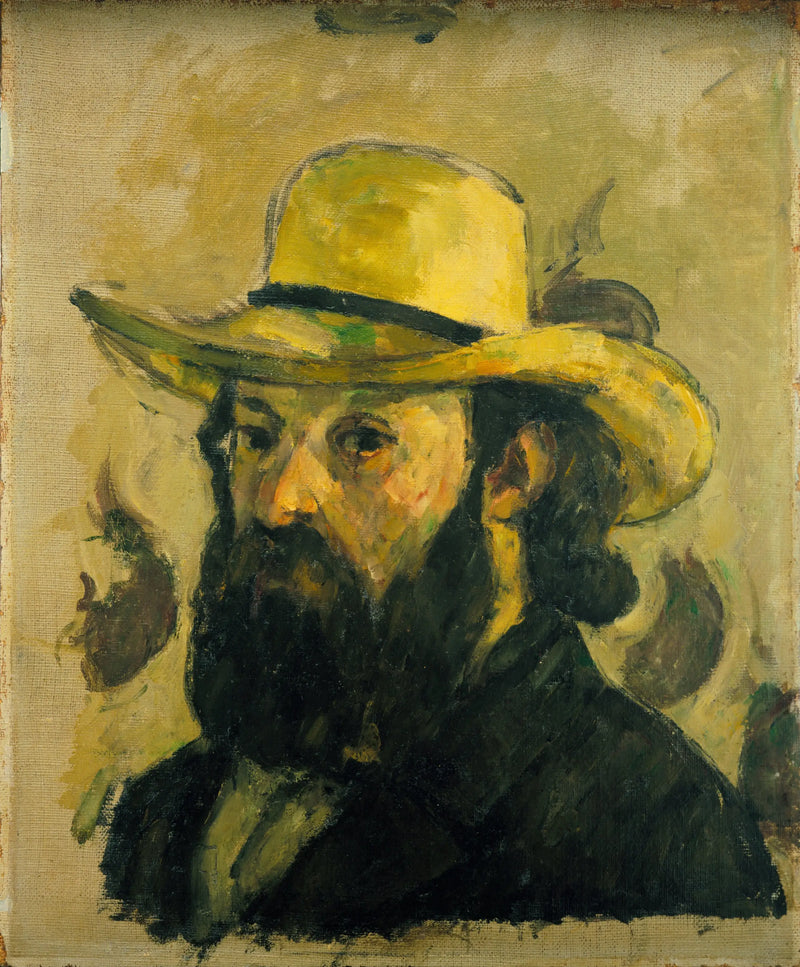Retrato del artista con sombrero de paja - Paul Cézanne
