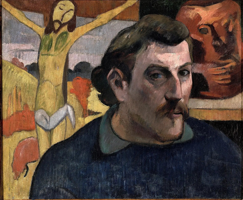 Retrato del artista con Cristo amarillo - Paul Gauguin