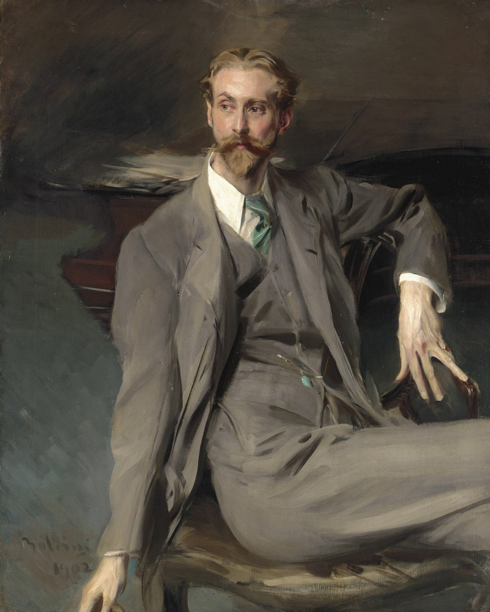 Portrait de Lawrence Alexander Harrison - Giovanni Boldini image 1 copie peinte à la main à l’huile