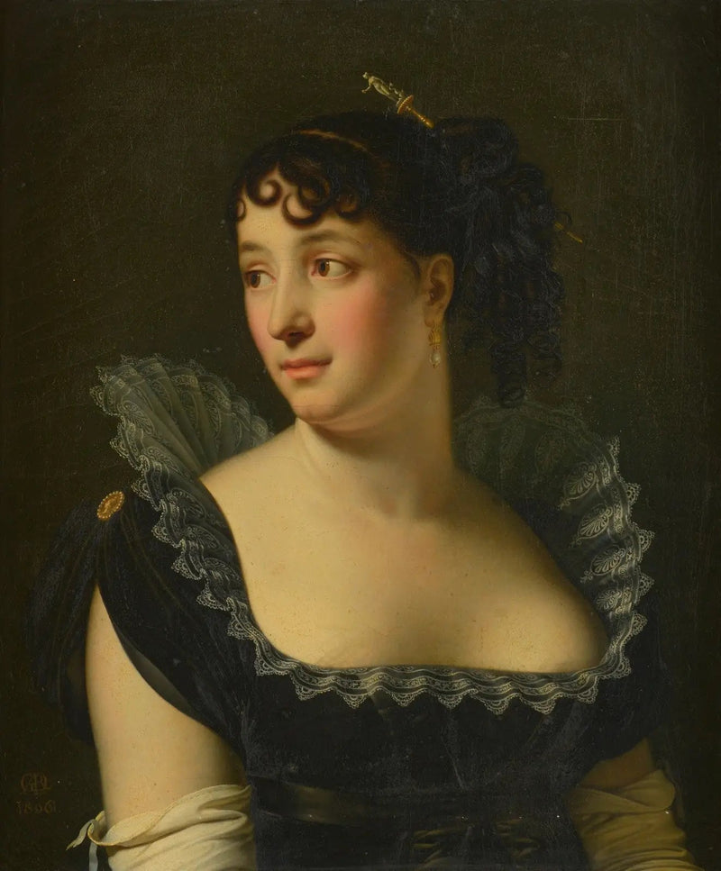 Retrato de Madame Bertin de Veaux en busto - Anne-Louis Girodet