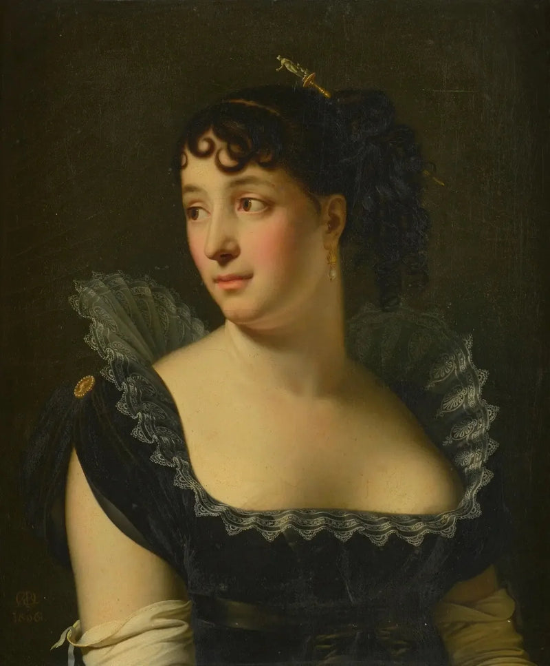Retrato de Madame Bertin de Veaux en busto - Anne-Louis Girodet