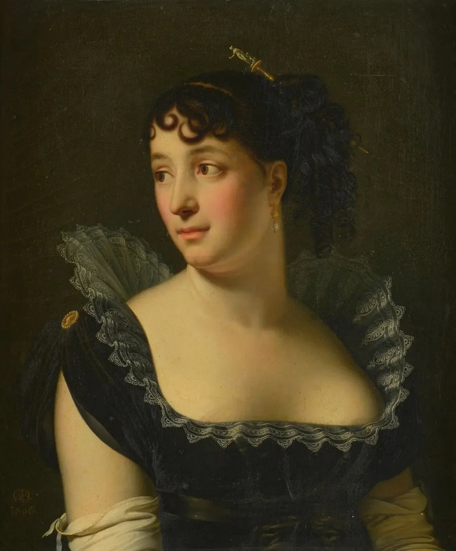 Retrato de Madame Bertin de Veaux en busto - Anne-Louis Girodet