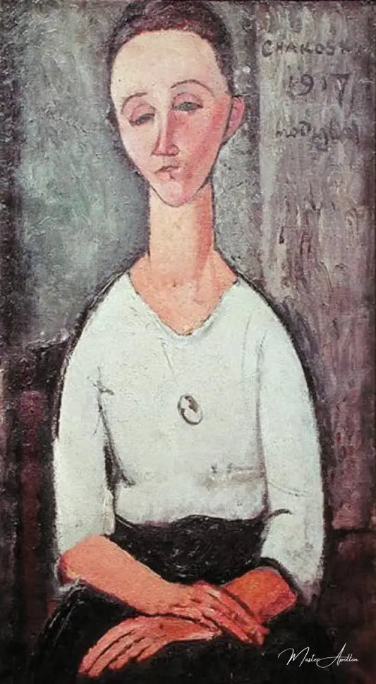 Portrait de Madame Chakowska - Amadeo Modigliani - Reproductions de tableaux et peintures haut de gamme