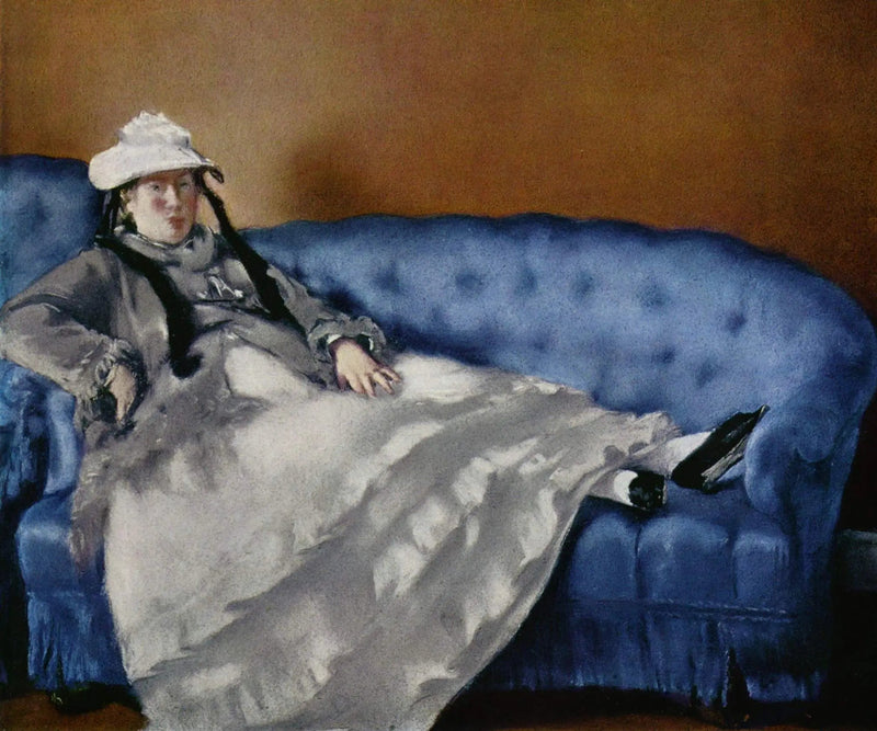 Retrato de Madame Edouard Manet en un sofá azul - Édouard Manet