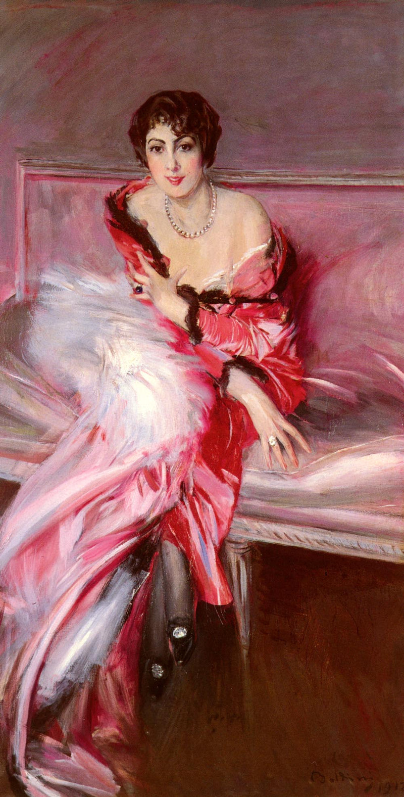 Retrato de Madame Juillard en rojo - Giovanni Boldini