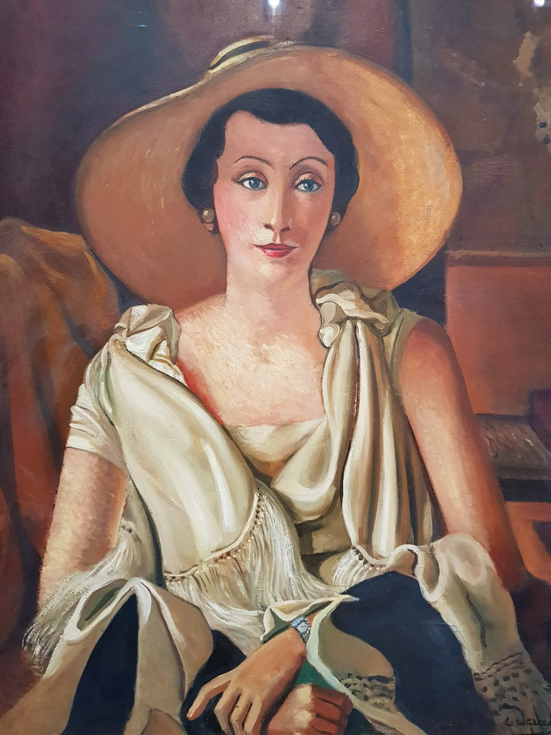 Retrato de Madame Paul Guillaume con sombrero grande - André Derain