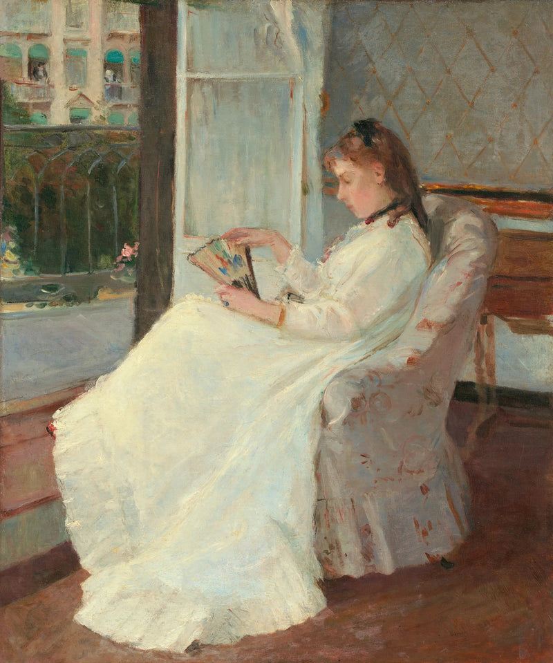 Retrato de Madame Pontillon también conocido como Joven mujer en su ventana - Berthe Morisot