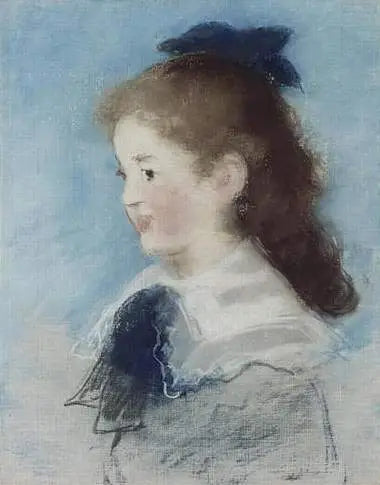 Retrato de Mademoiselle Hecht de perfil - Édouard Manet