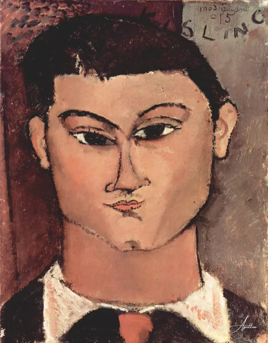 Portrait de Moise Kisling - Amadeo Modigliani - Reproductions de tableaux et peintures haut de gamme