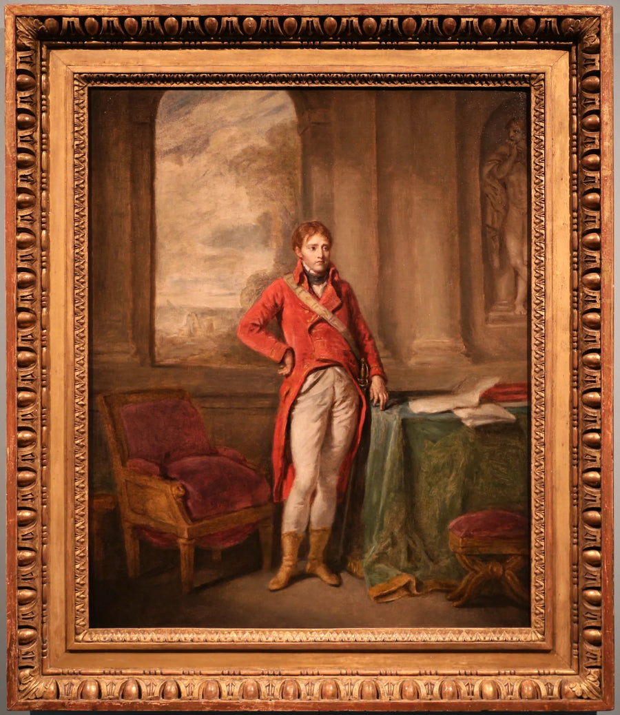 Retrato de Napoleón Bonaparte con traje de Primer Cónsul, con la ciudad de Amberes como fondo - Jean-Baptiste Greuze