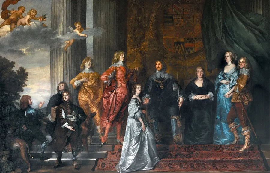 Retrato de Philip Herbert, cuarto conde de Pembroke, de su segunda esposa Lady Anne Clifford, decimocuarta baronesa de Clifford y de sus hijos supervivientes de su primer matrimonio y de Lady Mary Villiers - Antoine van Dyck