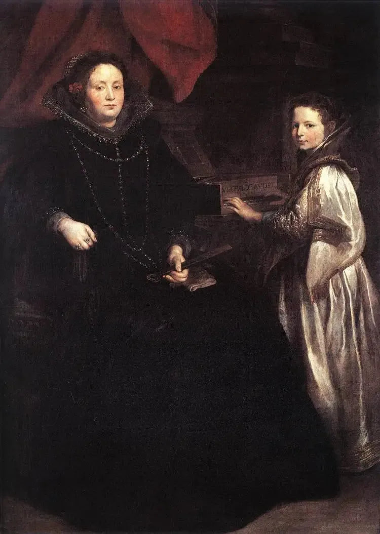 Retrato de Porzia Imperial y de su hija María Francesca - Antoine van Dyck