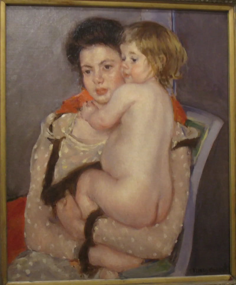 Retrato de la Reina LeFebvre sosteniendo un bebé desnudo - Mary Cassatt