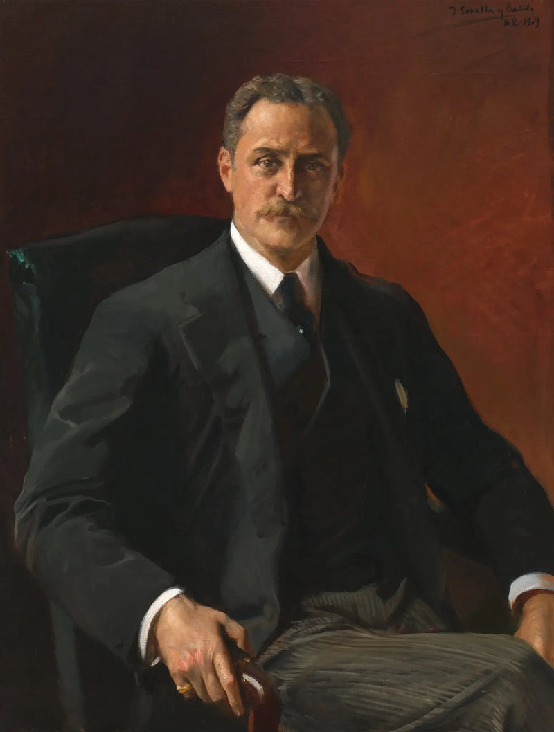 Retrato de Robert Bacon, 39º secretario de Estado bajo la presidencia de Theodore Roosevelt - Joaquín Sorolla