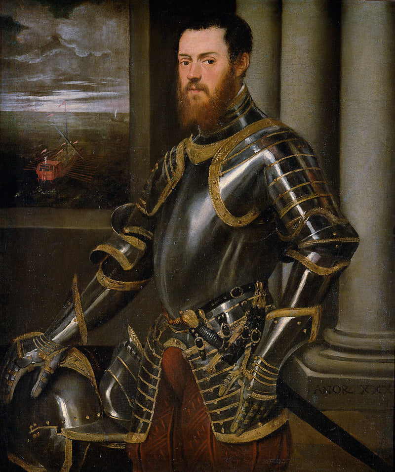 Retrato de Sigismondo Augusto con una galera real - Jacopo Tintoretto