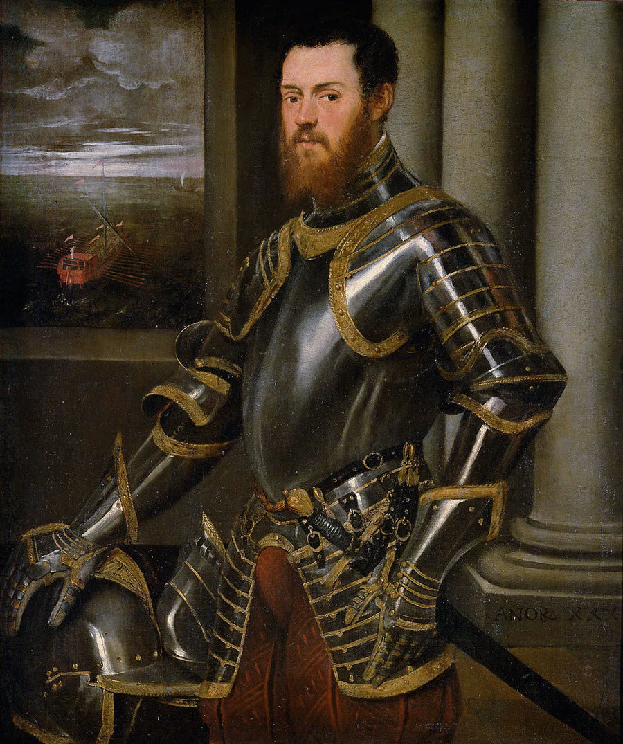 Retrato de Sigismondo Augusto con una galera real - Jacopo Tintoretto