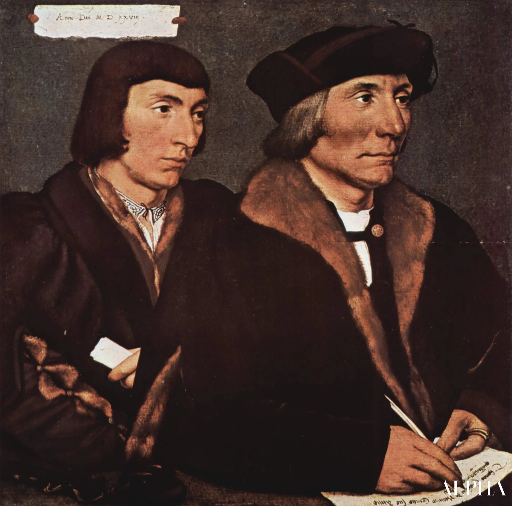 Portrait de Thomas Godsalve et de son fils John - Hans Holbein le Jeune - Reproductions de tableaux et peintures haut de gamme