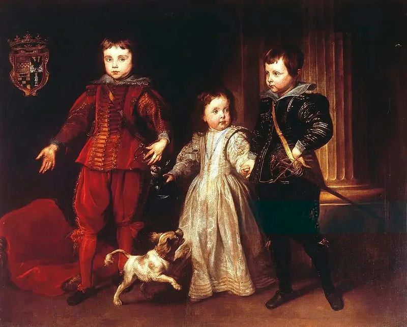 Retrato de tres niños de la familia Spinola - Antoine van Dyck