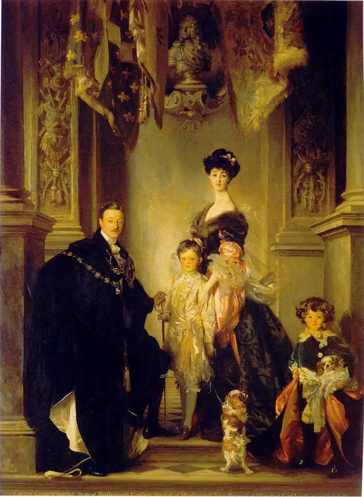 Retrato del 9º duque de Marlborough con su familia - John Singer Sargent