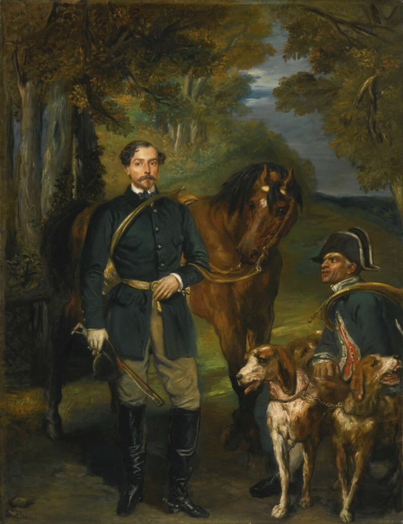 Retrato del conde Oscar de Ranchicourt partiendo para la caza mayor - Théodore Chassériau