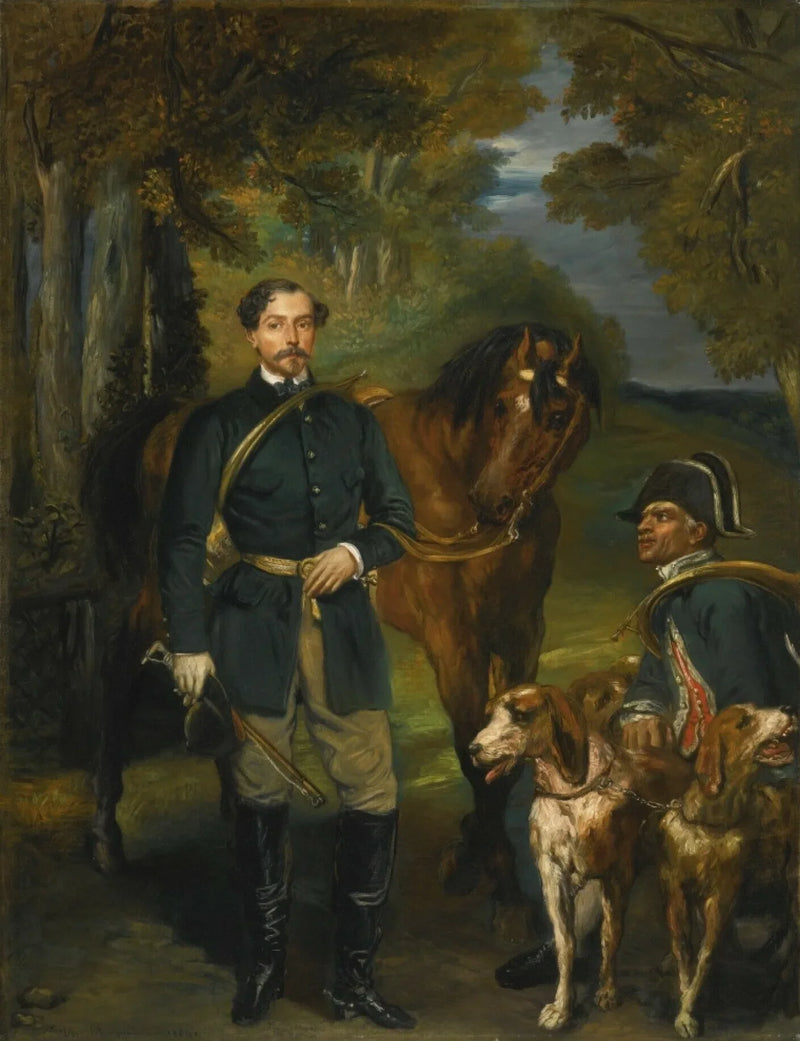 Retrato del conde Oscar de Ranchicourt partiendo para la caza mayor - Théodore Chassériau