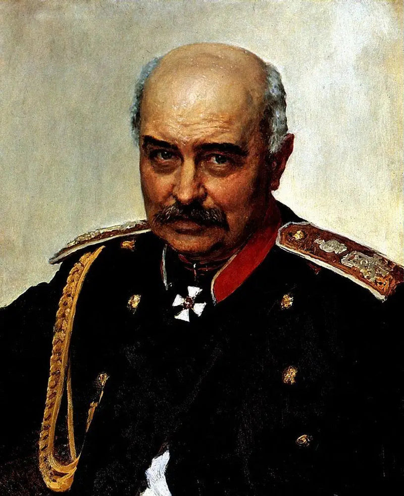 Retrato del general y hombre de Estado Mijaíl Ivánovich Dragomirov. - Ilya Repin