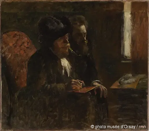 Retrato del grabador Desboutin y del grabador Lepic - Edgar Degas