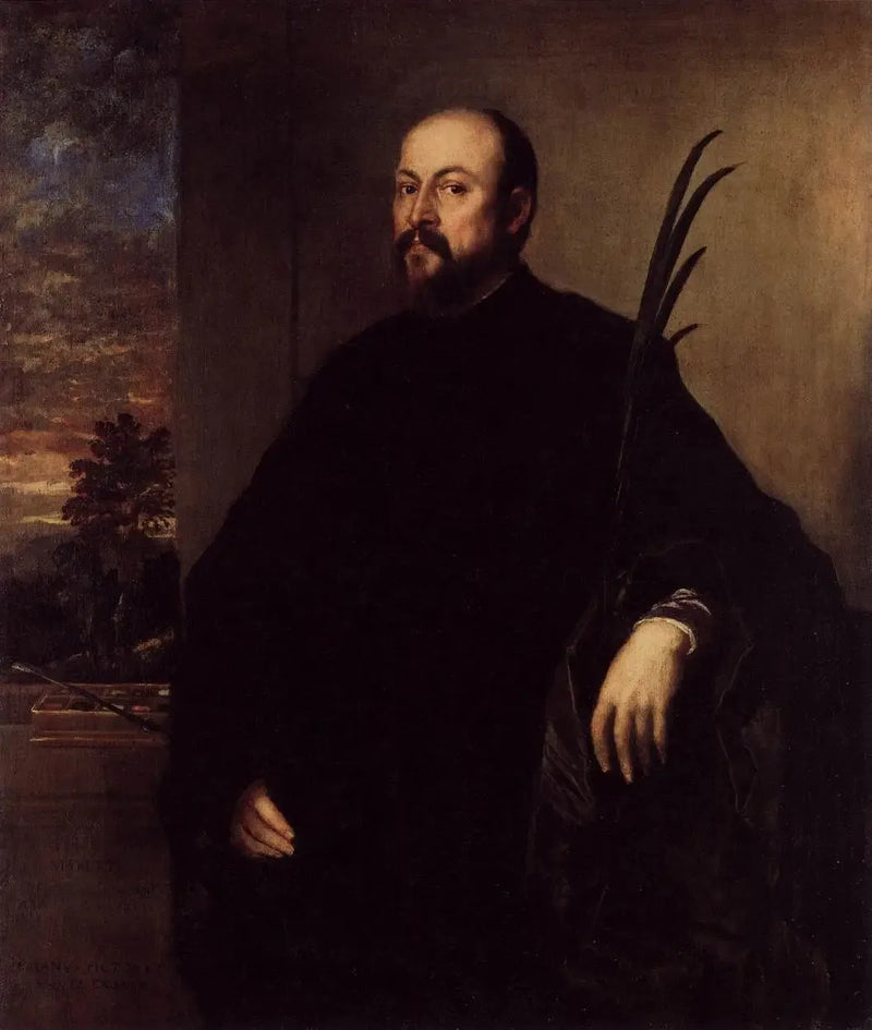 Retrato del comerciante de pinturas Alvise dalla Scala - Tiziano