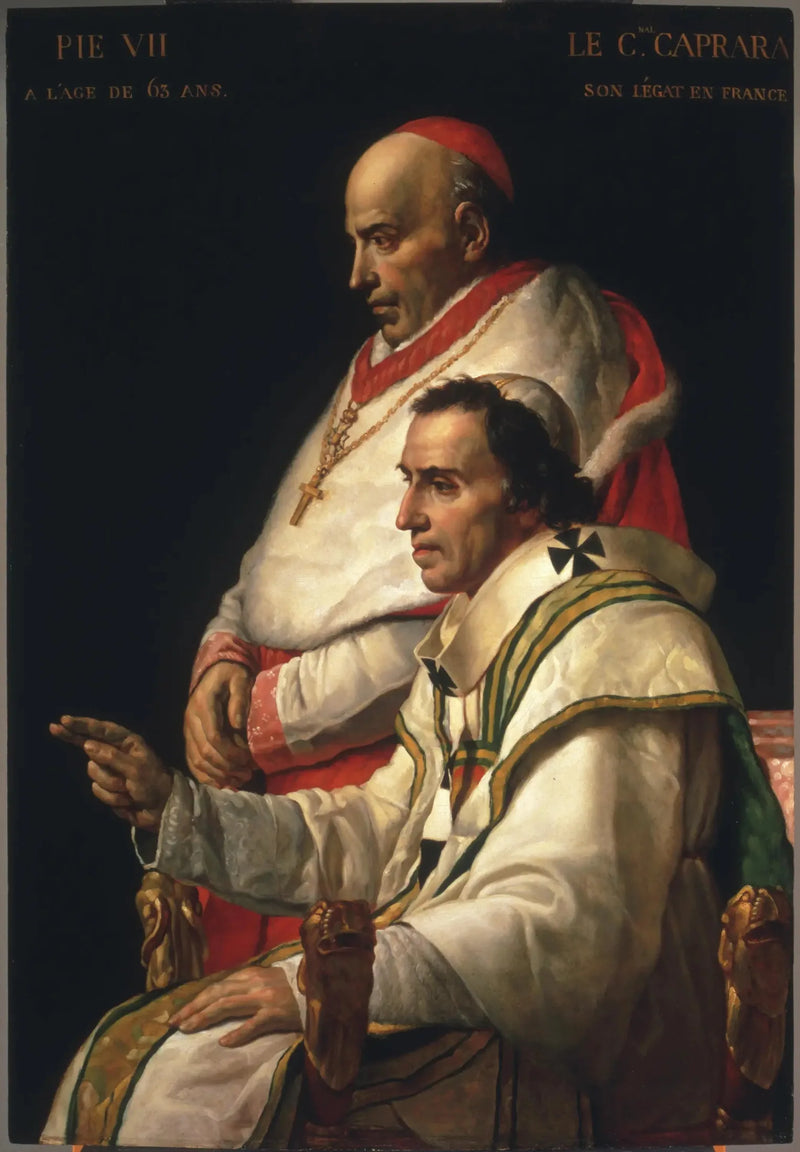 Retrato del papa Pío VII y el cardenal Caprara - Jacques-Louis David